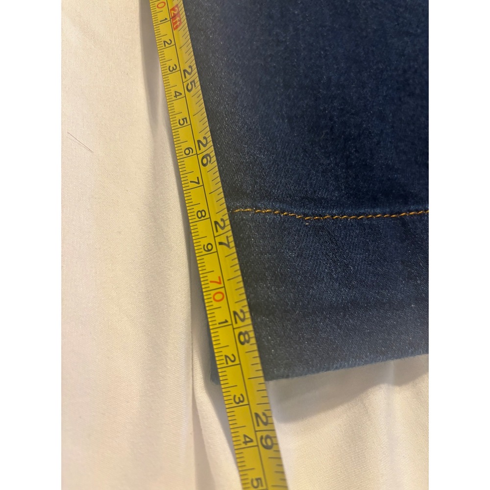 Maeve Colette Dark Wash High Rise Wide Leg Patch Pocket Denim Jeans Indigo Blue - Picture 5 of 7